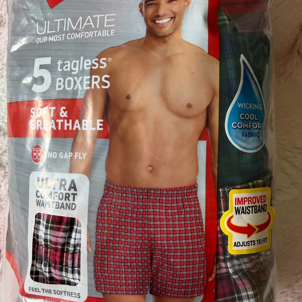 Hanes Men's 5-Pack Tagless Boxers - Picture 4 of 6